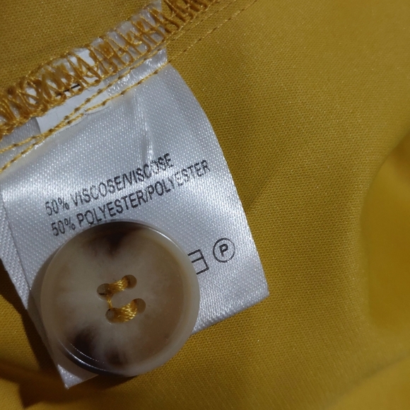 Madison Jacket Mustard Yellow L open Front Roll Tab Sleeve Nautical Lagenlook - Picture 5 of 6